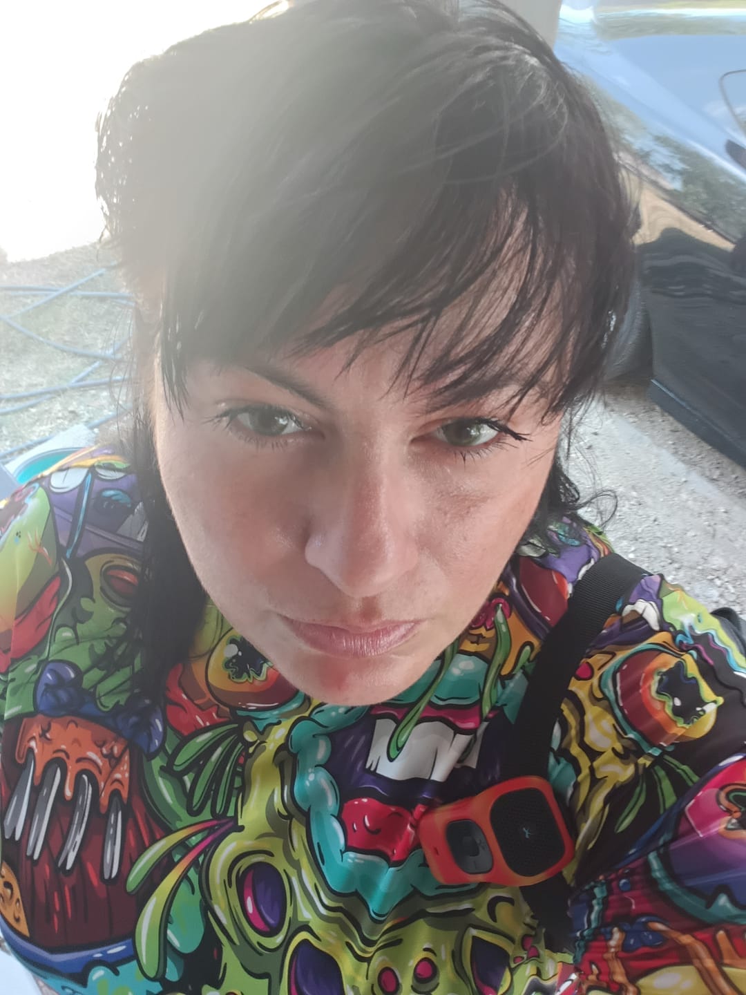 Customer photo review of Drippy Aliens Oversized Tee Dress