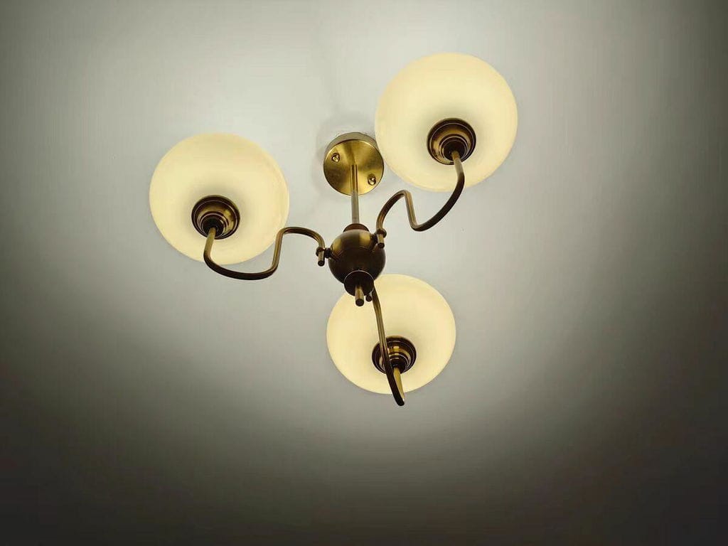 Customer photo review of Persimmon Chandelier, Milk-White & Creamy Glass, E27, Gold or Chrome