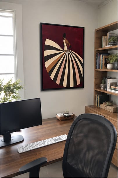 Customer photo review of Woman in Striped Dress Canvas Wall Art