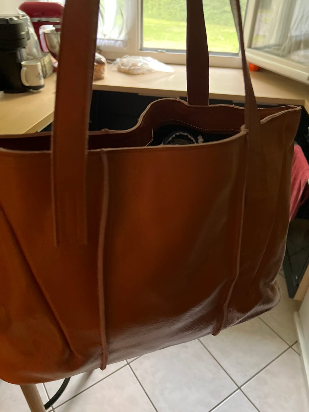 Customer photo review of Sac Cabas Cuir Souple Grand Format – Modèle Sofia
