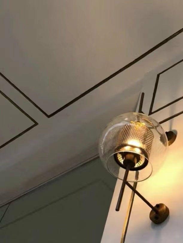 Customer photo review of Wall Light, Chiswick Glass Globe, Copper Silver Black, E27