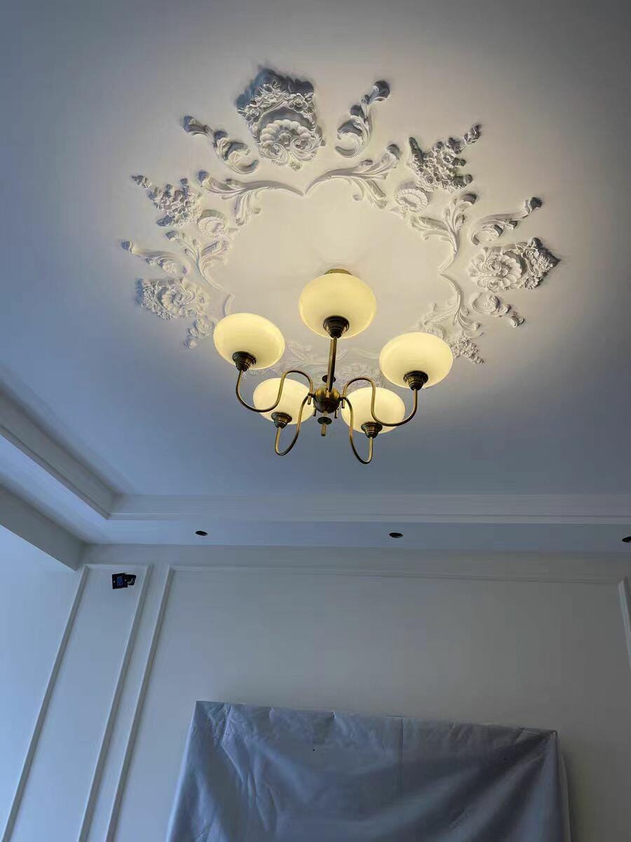 Customer photo review of Persimmon Chandelier, Milk-White & Creamy Glass, E27, Gold or Chrome