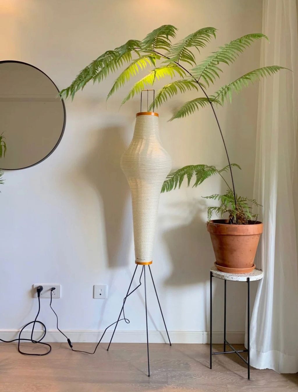 Customer photo review of Floor Lamp, Rice Paper Shade, E26/E27, Plug-In, Sculptural