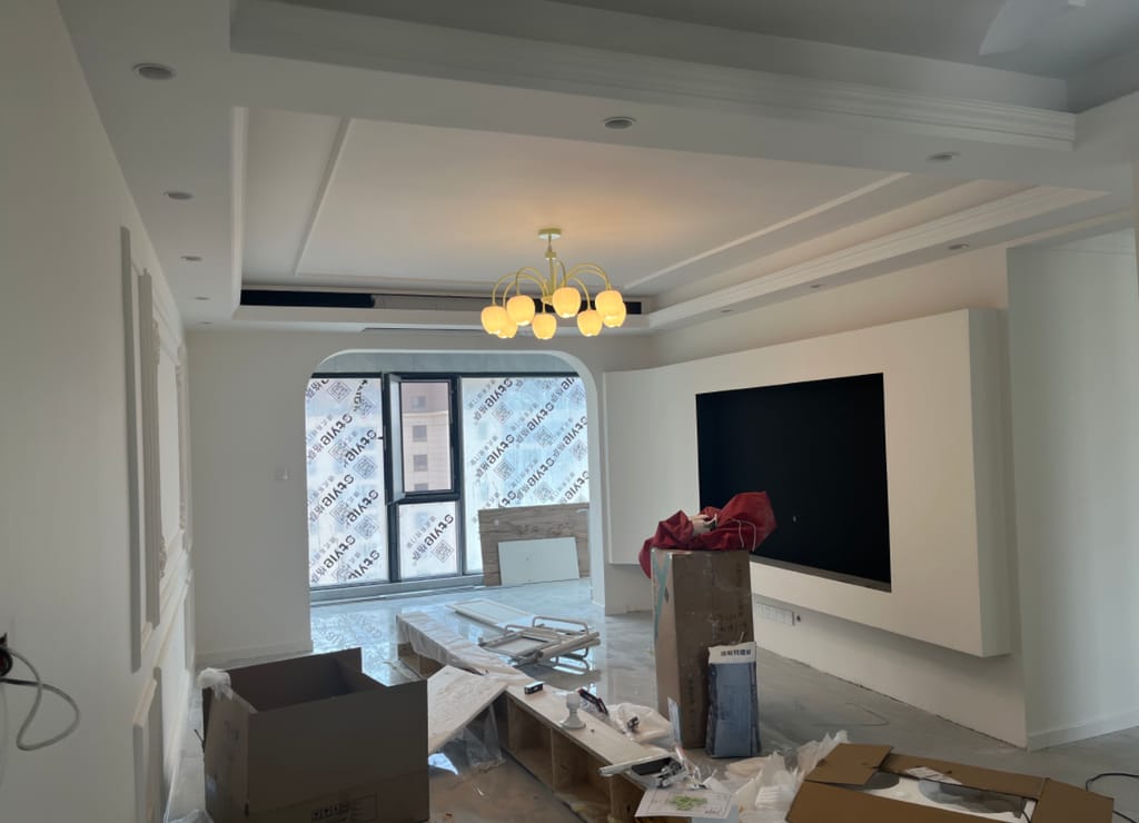 Customer photo review of Tulip Chandelier, White Glass Tulip Shades, Matcha Green Frame, E26