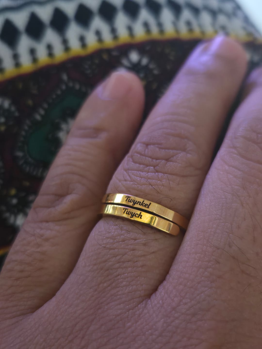 Customer photo review of Printave™ Personalized 2 Layers Ring