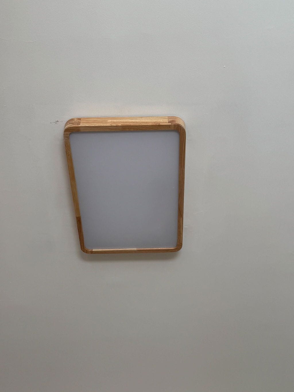 Customer photo review of Ceiling Light, Natural Rubberwood, Slim Flush Mount, Integrated LED