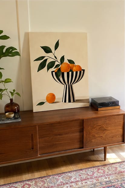 Customer photo review of Orange Still Life Canvas Wall Art