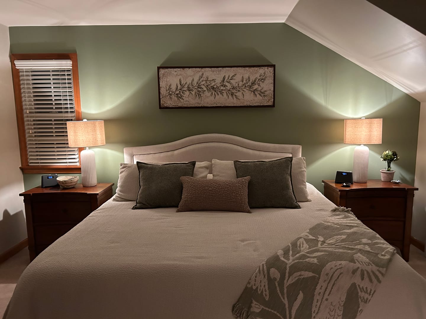 Customer photo review of Olive Branch Wall Art – Long Narrow Canvas | Sage Green Farmhouse Decor