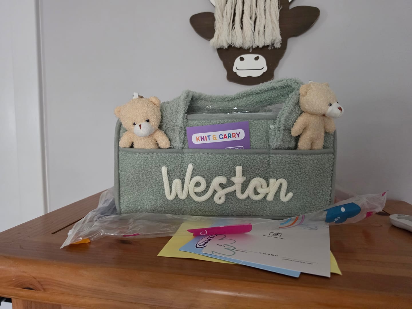 Customer photo review of K&C - Personalized Baby Storage Basket