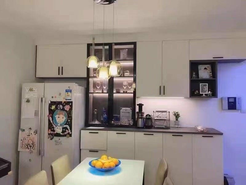 Customer photo review of Glo Pendant Light, Tinted Blown Glass Globe, G4 LED, Dimmable
