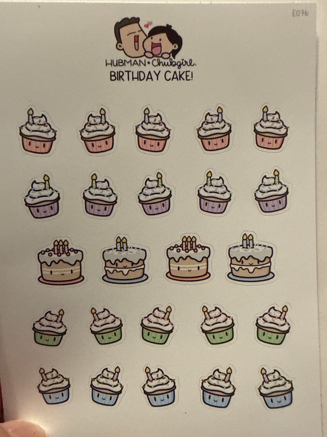 Customer photo review of Birthday Cake! Planner Stickers