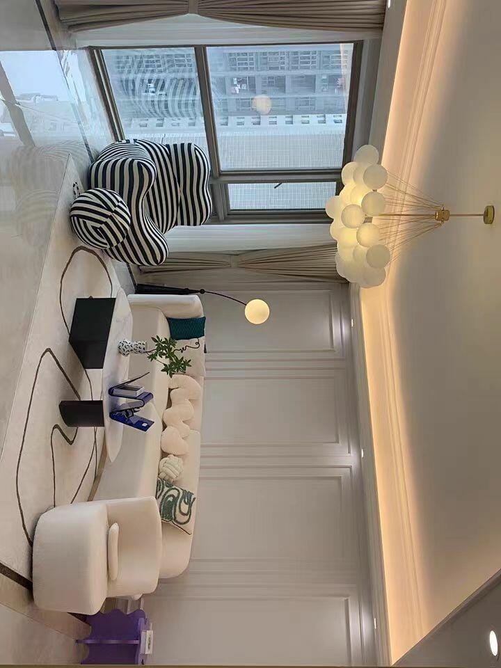 Customer photo review of Bubble Chandelier, Hand-Frosted Glass Globes, Gold or Black, E27