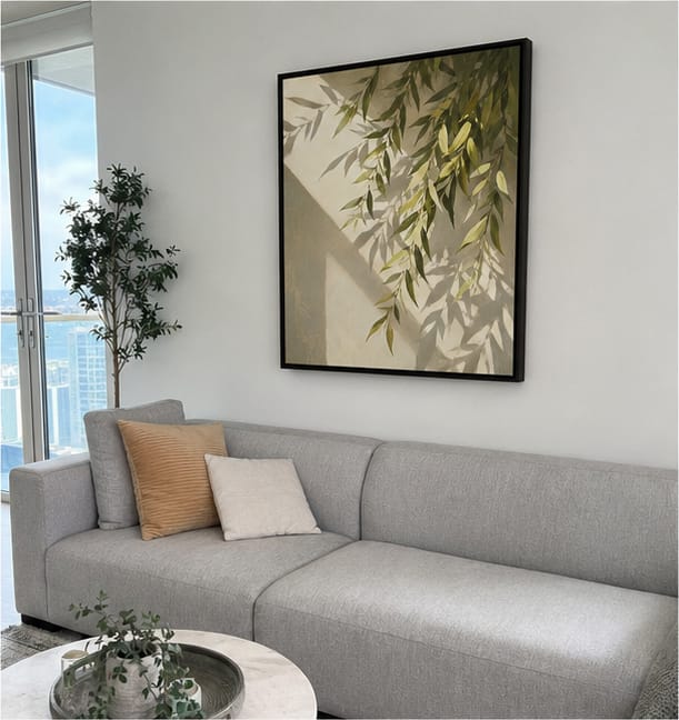 Customer photo review of Sunlit Leaves Canvas Wall Art