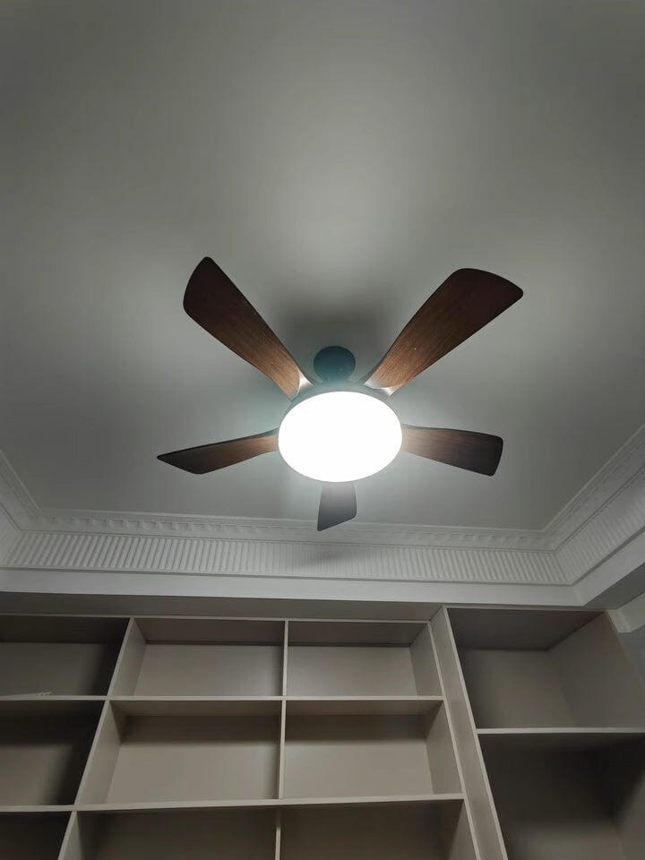 Customer photo review of Ceiling Fan With Light, Wood Grain ABS Blades, DC Copper Motor, Dimmable LED, Two Sizes