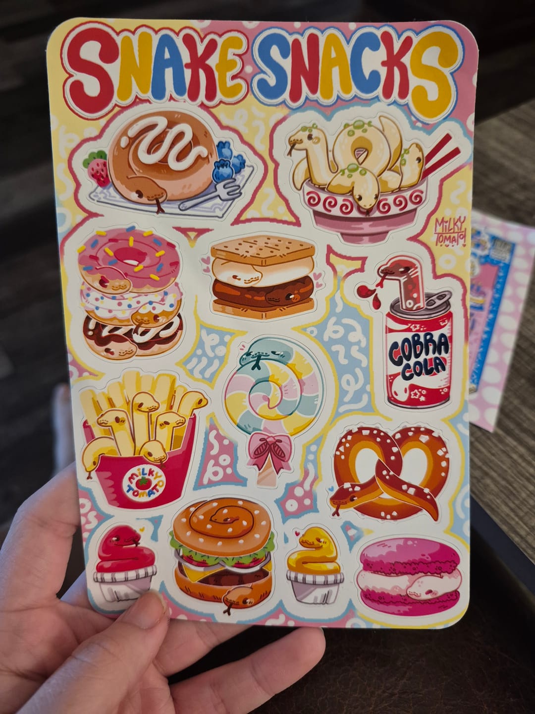 Customer photo review of Snake Snacks Sticker Sheet