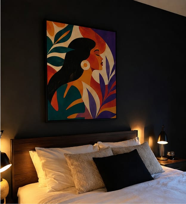 Customer photo review of Colorful Woman Portrait Canvas Wall Art
