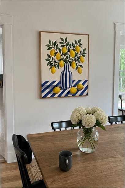 Customer photo review of Lemon Still Life Canvas Wall Art