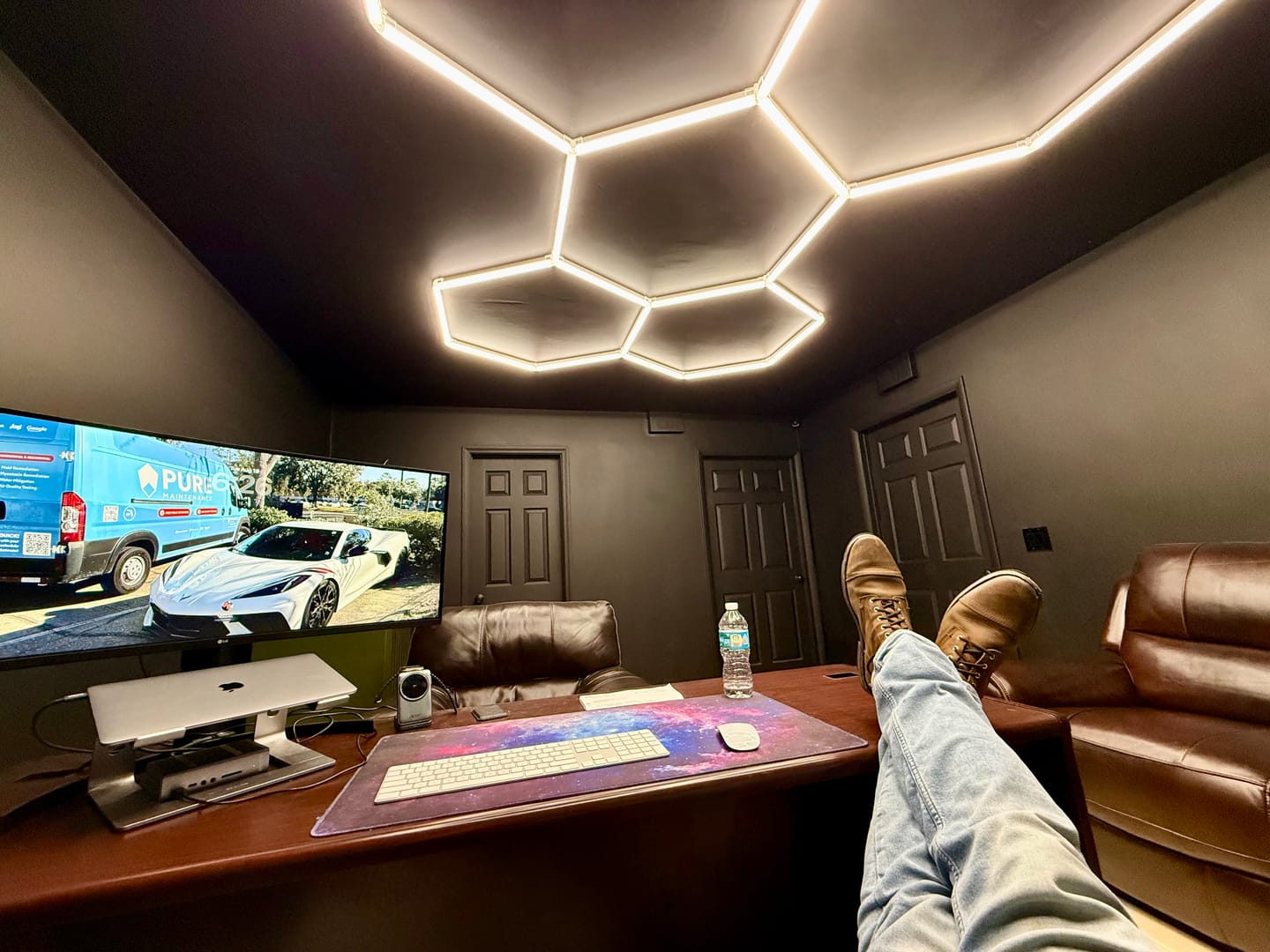 Customer photo review of Dimmable Hexagon Garage Lights