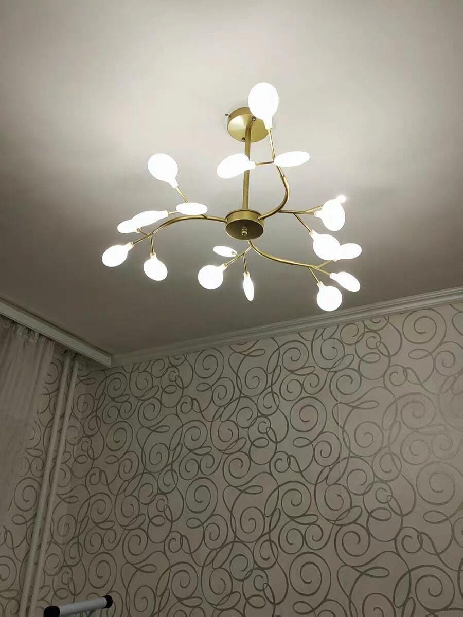 Customer photo review of Chandelier, Firefly Sputnik, Translucent Glass Leaves, G4 LED, Dimmable