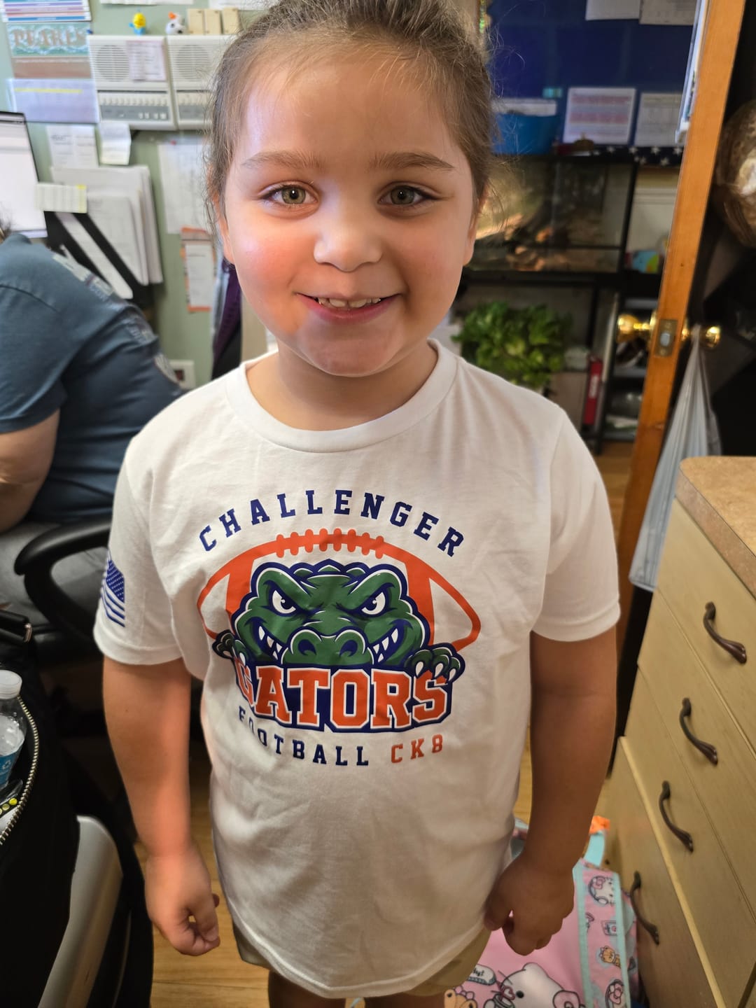 Customer photo review of Youth Challenger Gators Football Game Day Tee
