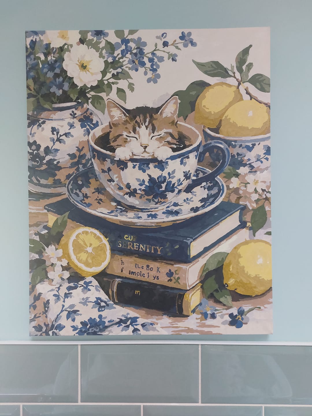 Customer photo review of Tea Time Whiskers | Paint by Number