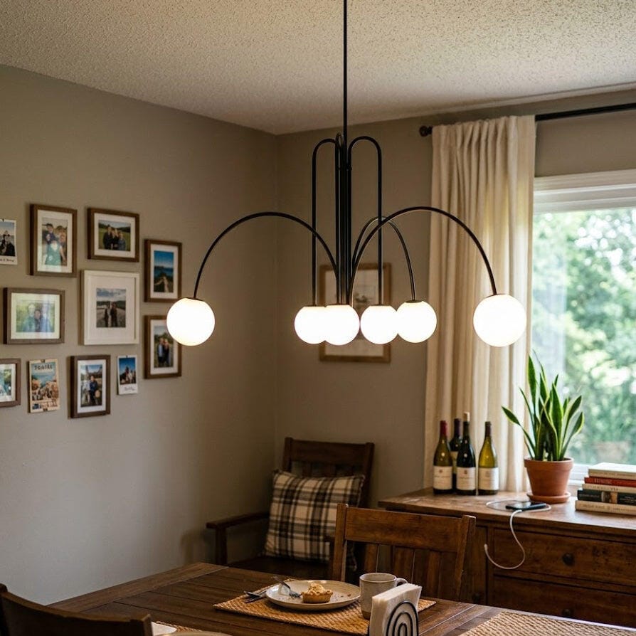 Customer photo review of Pendant Light, Gran Finale 6-Head Glass Suspension, G9, Hardwired