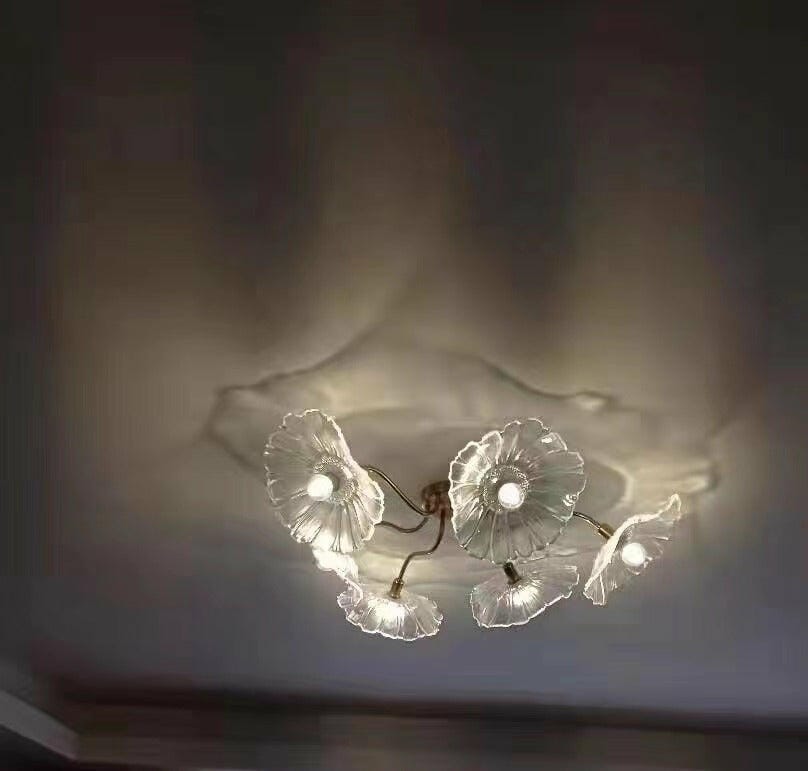 Customer photo review of Ceiling Light, Frosted Leaf Glass Shades, Gold, E27, Lotus Leaf