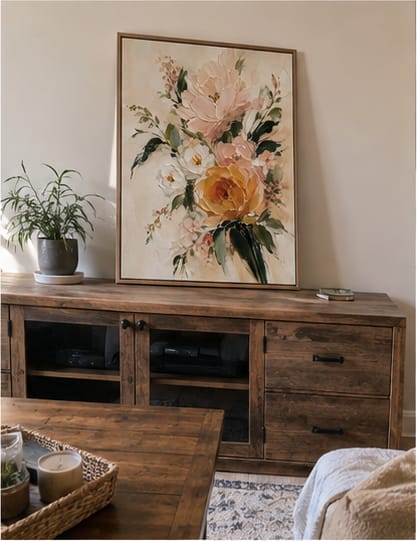 Customer photo review of Floral Bouquet Canvas Wall Art