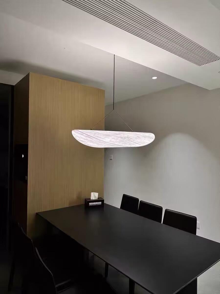 Customer photo review of Pendant Light, Tense, Mulberry Silk Diffuser, Black Frame, LED, Dimmable