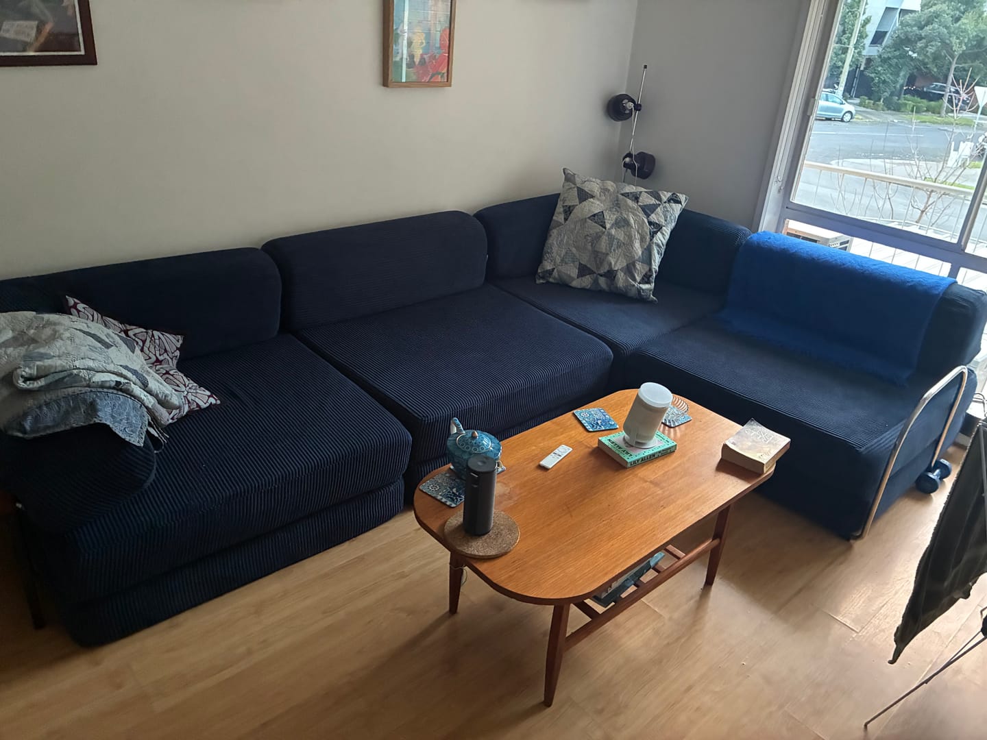 Customer photo review of Nova L-Shaped Sofa-Blue
