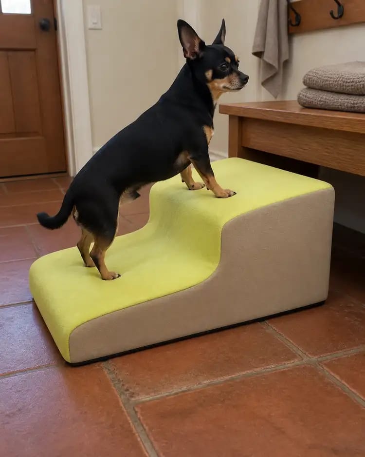Customer photo review of Gentle Slope Pet Ramp for Beds & Sofas