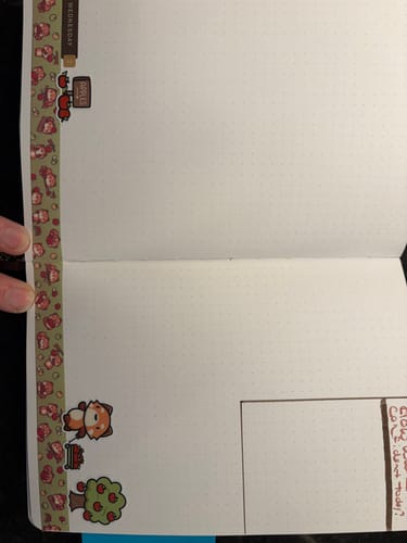 Reviewer's Fall Pandas Washi Tapes applied to a notebook spread with seasonal panda themed illustrations.