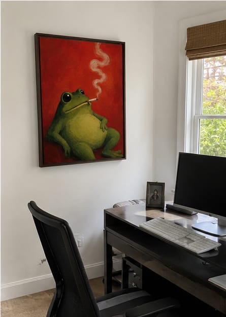 Customer photo review of Funny Frog Canvas Wall Art