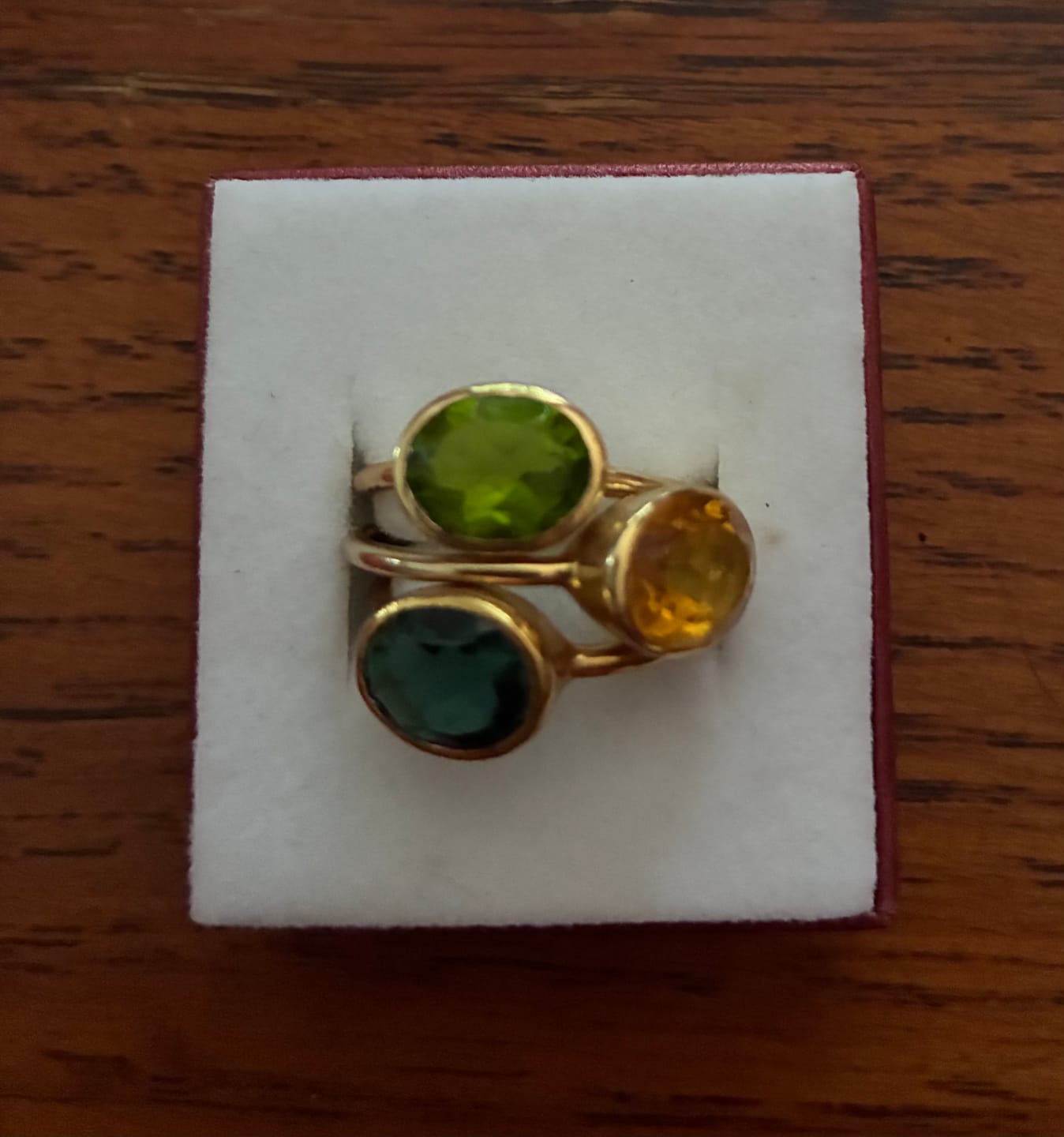 Customer photo review of Stackable Oval Birthstone Rings, Custom Gemstone Stacking