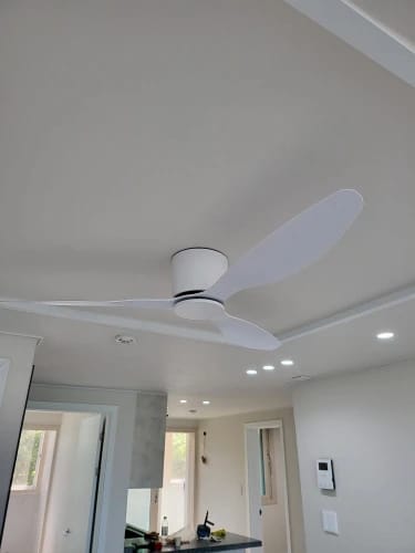 Customer photo review of Low Profile Ceiling Fan – 42/52 Inch, White, Wood, or Black Finish