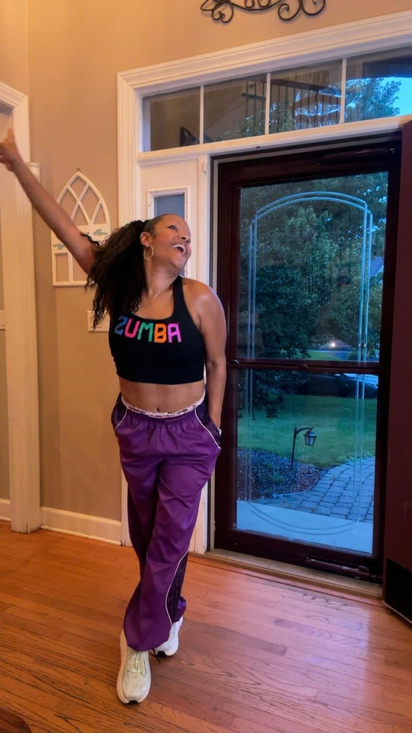 Customer photo review of Rock 'n' Roll Curvy Track Pants