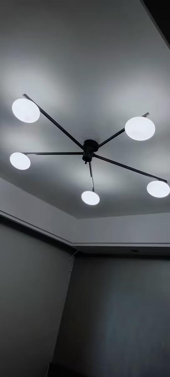 Customer photo review of Ceiling Light, Jasper Brass Sputnik, White Glass Oval Shades, G9, Low Profile