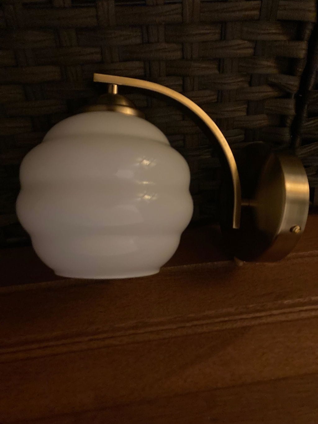 Customer photo review of Wall Sconce, Art Deco Glass Shade, Gold or Chrome, E26/E27