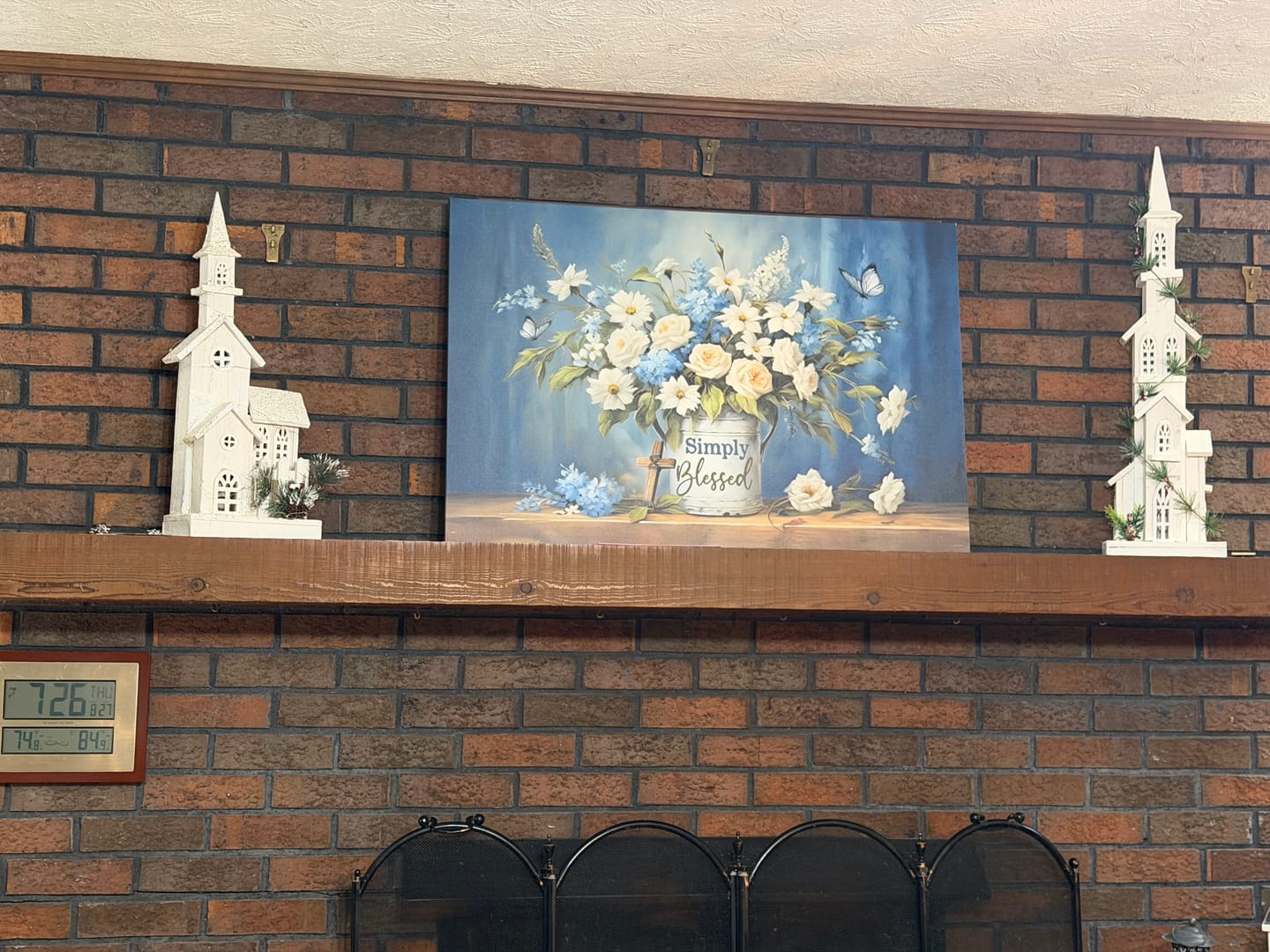 Customer photo review of Simply Blessed Wall Art Canvas, Flowers and Butterflies, Christian Wall Decor