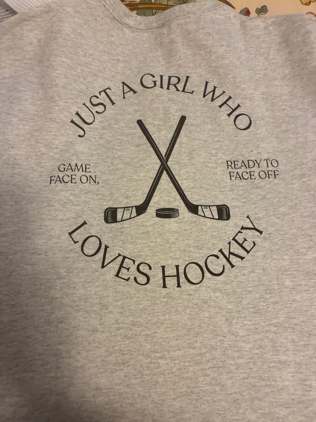 Customer photo review of Just A Girl Who Loves Hockey (Back Print)