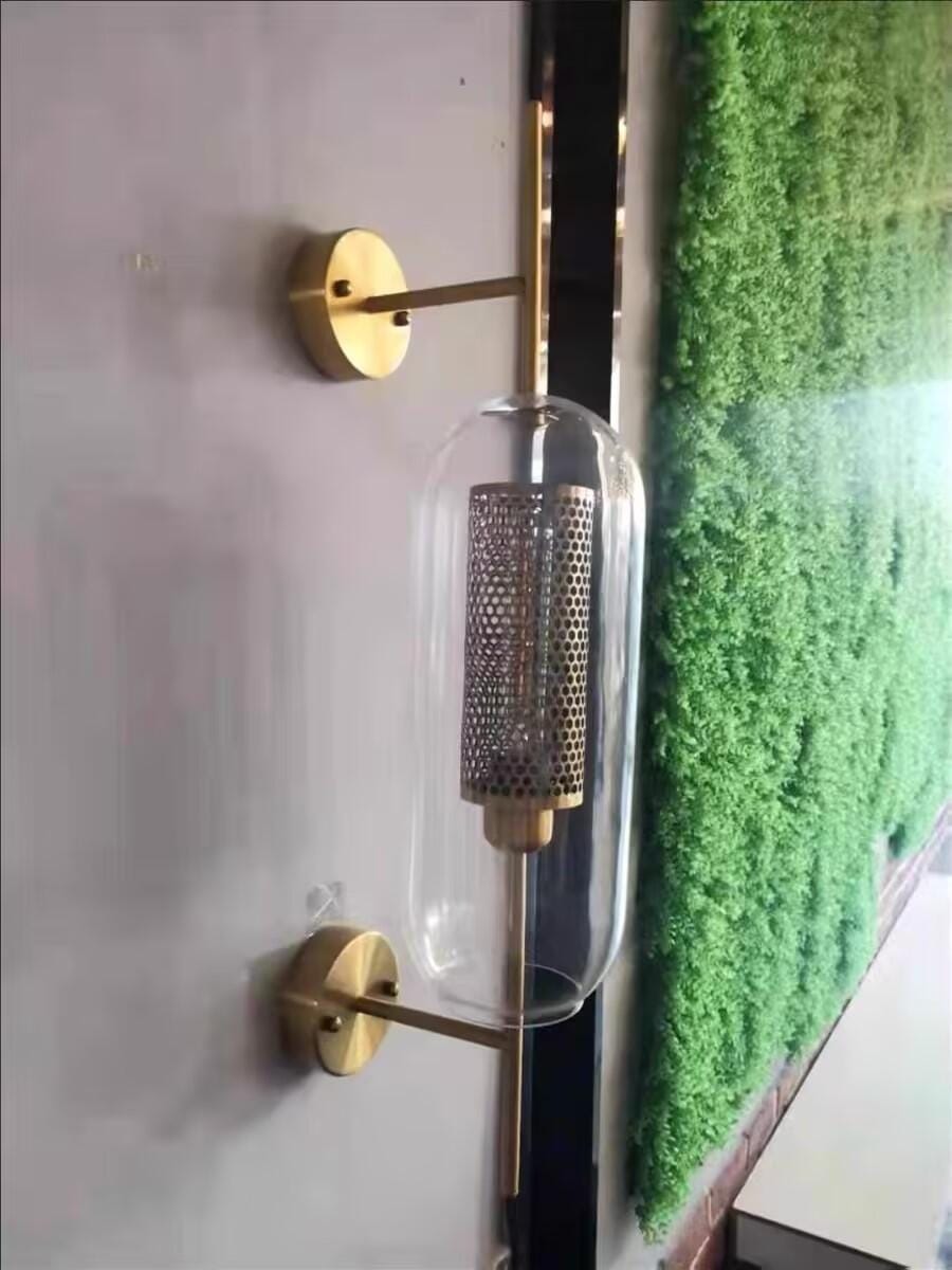 Customer photo review of Wall Light, Chiswick Glass Globe, Copper Silver Black, E27