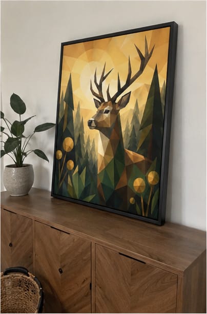 Customer photo review of Deer Canvas Wall Art