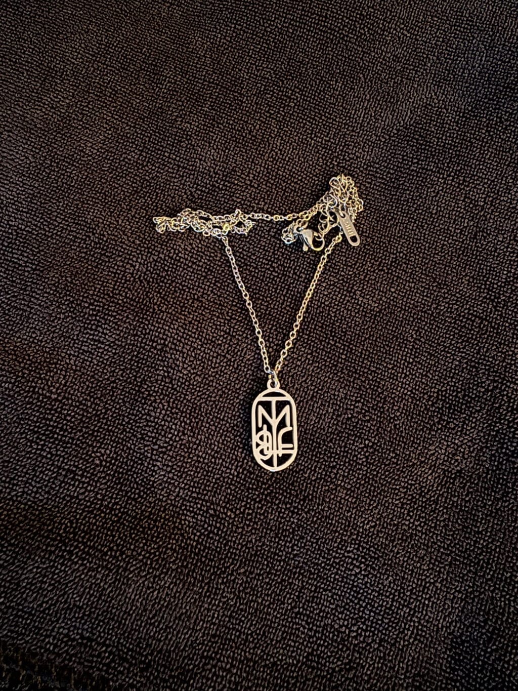 Customer photo review of Couple Monogram Necklace