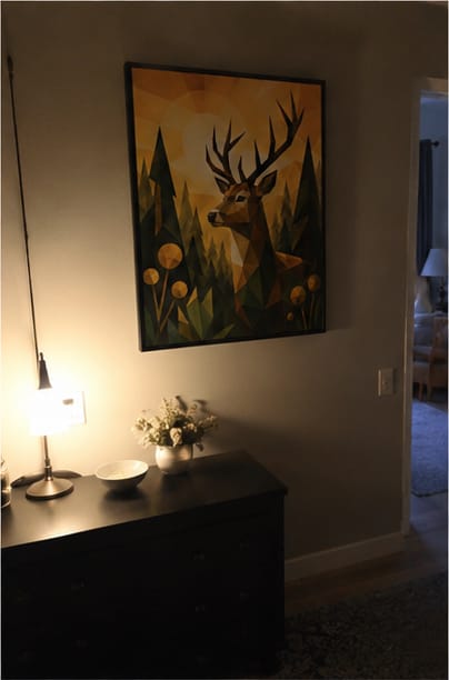 Customer photo review of Deer Canvas Wall Art