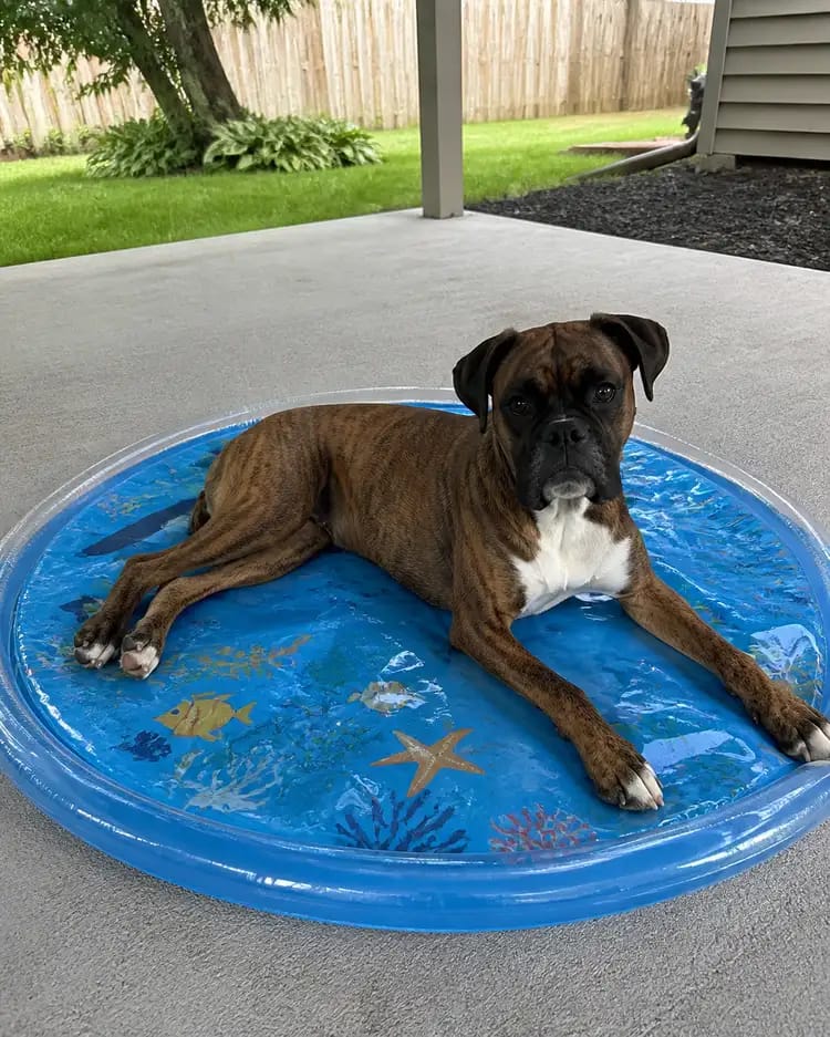 Customer photo review of Paw Cool Oasis Dog Cooling Water Bed