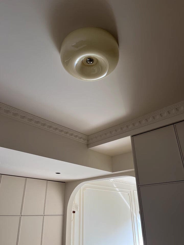 Customer photo review of Cream Pudding Ceiling Light, Mouth-Blown Matt Glass, LED, Dimmable