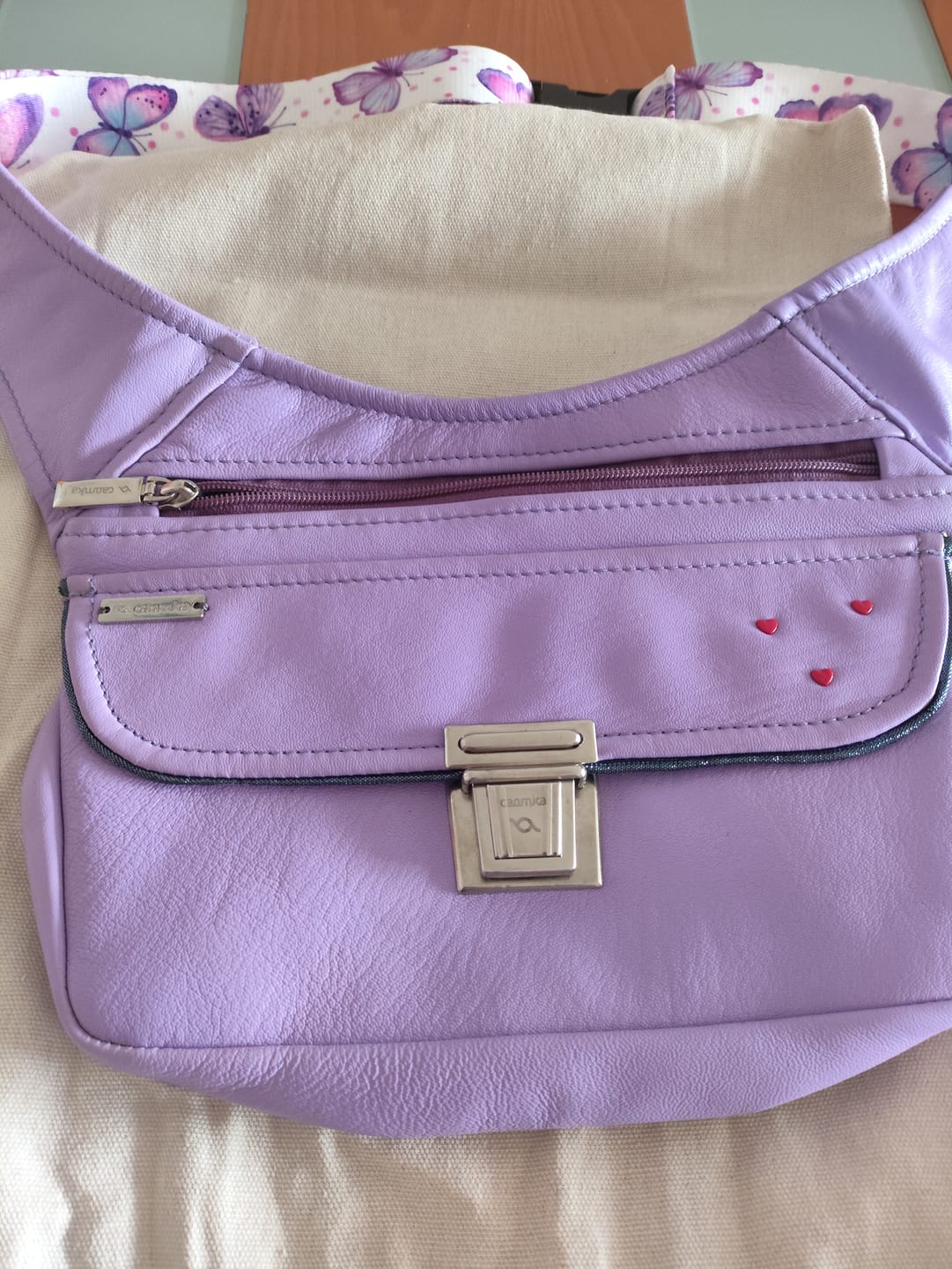 Customer photo review of Riñonera "Premium Lavanda Top” + Bolsillo trasero · Piel · Pieza Única Núm. 19428