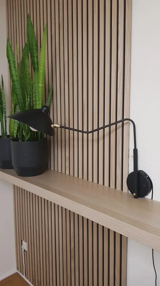 Customer photo review of Wall Sconce, Spider Long-Arm, Rotating Shade, Metal and Brass, E26 / E27