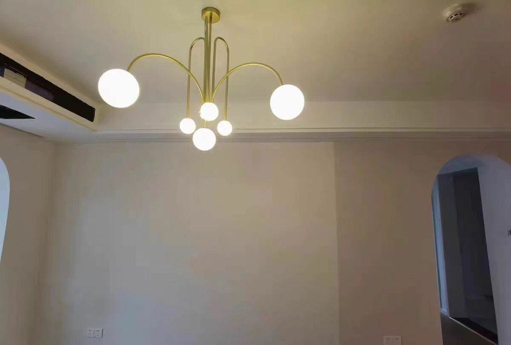 Customer photo review of Pendant Light, Gran Finale 6-Head Glass Suspension, G9, Hardwired
