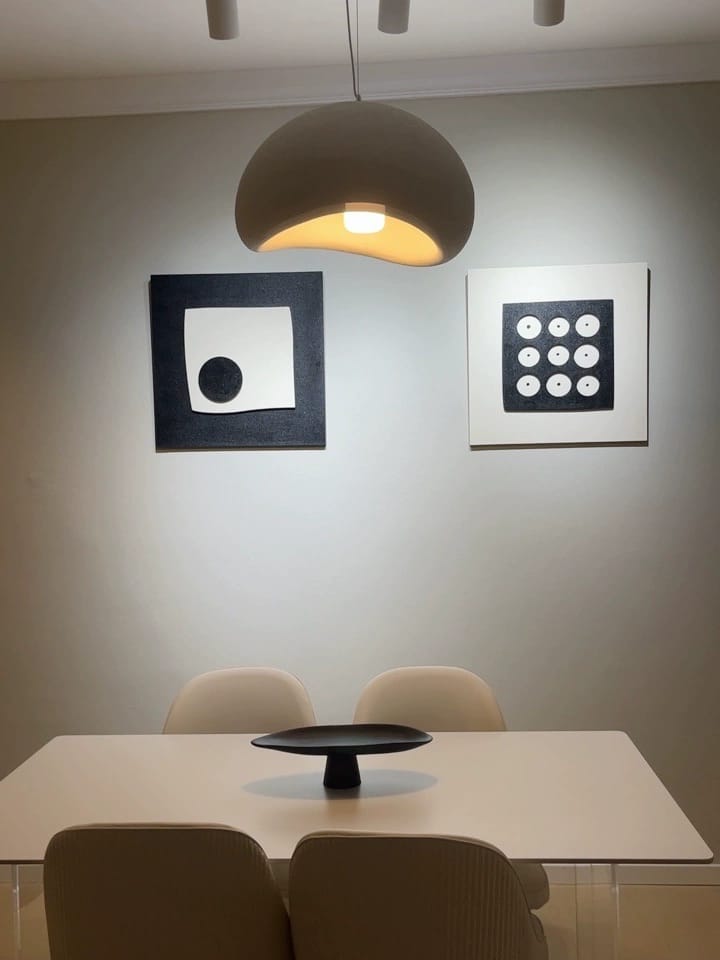 Customer photo review of Pendant Light Selene Halia, Moon-Inspired Dome Shade, E26, Grey or White